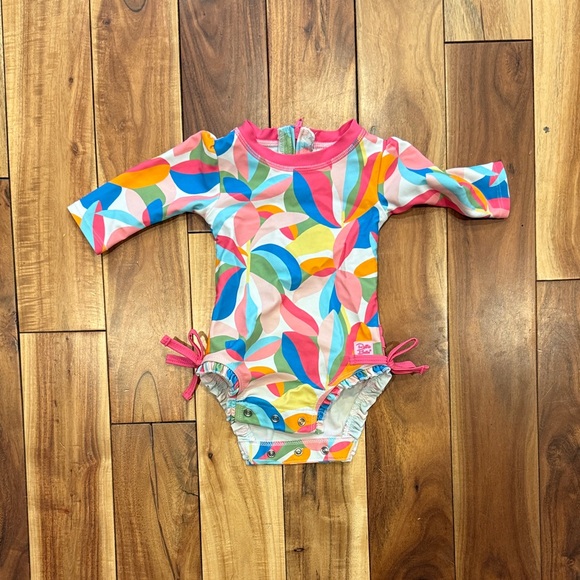 Ruffle Butts Colorful Long Sleeve Swimsuit - Picture 1 of 3